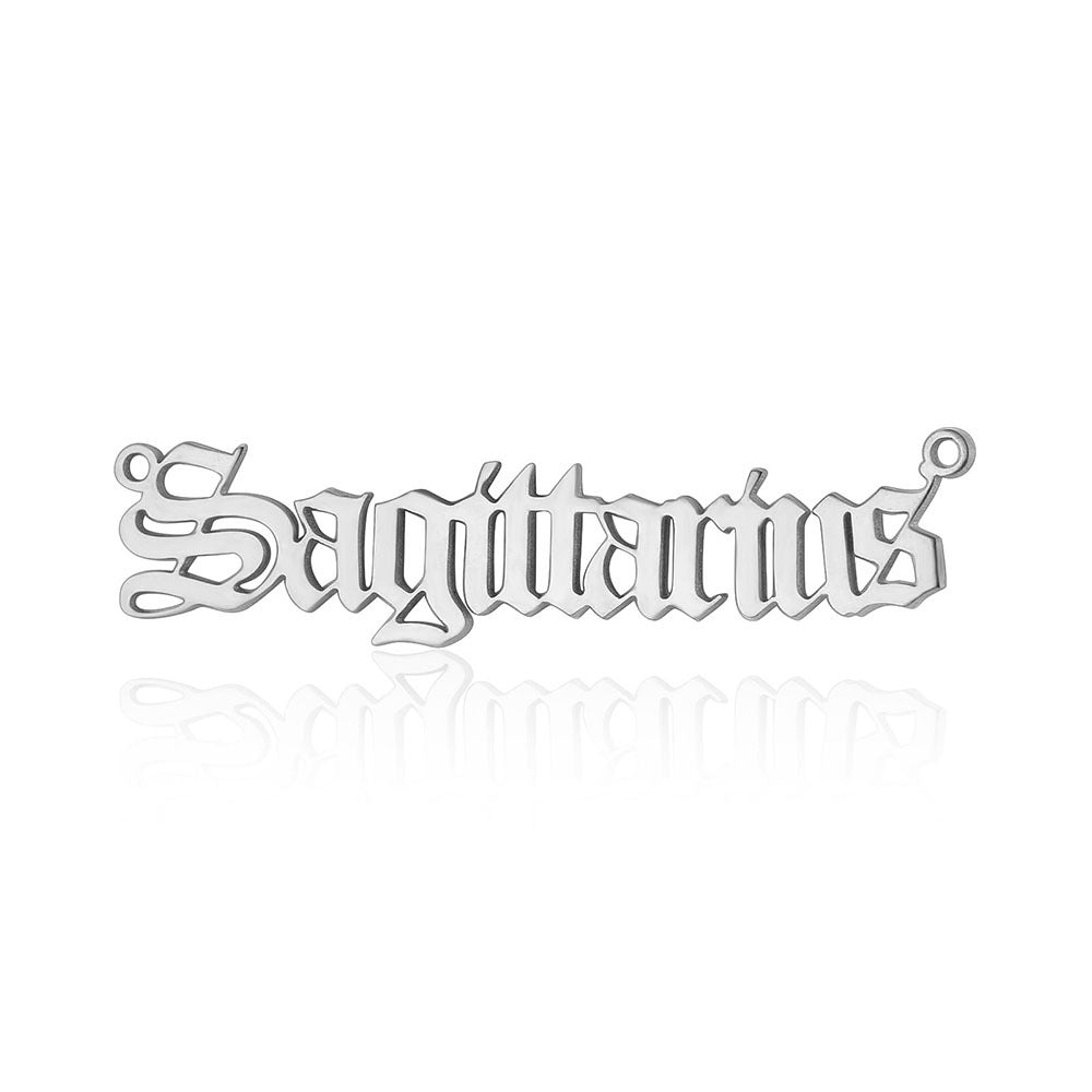 5 pcs/pack twelve constellations English letter titanium steel pendant