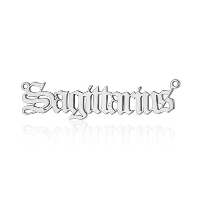 5 pcs/pack twelve constellations English letter titanium steel pendant