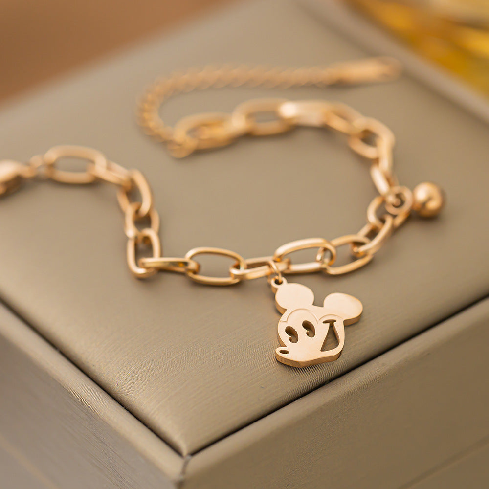 Ins-Style Minimalist Mouse Gold-Plated Bracelet