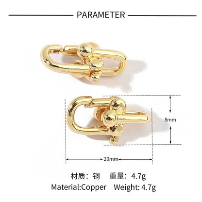 18K real gold copper zircon detachable connecting buckle