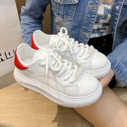 White breathable fashionable hollow shoes for women