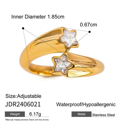 Stainless steel diamond ring