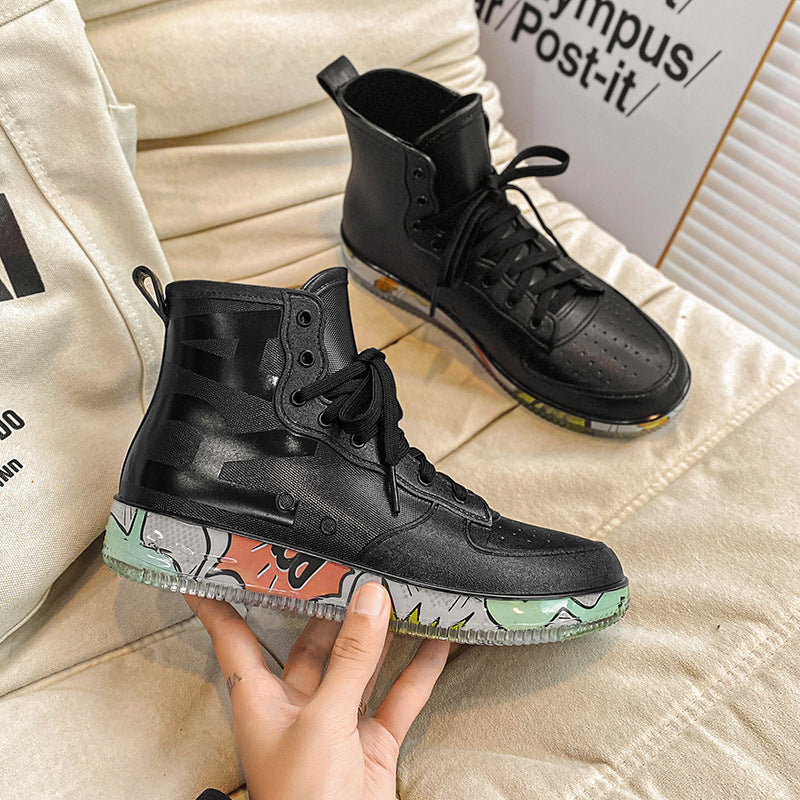 Rain boots couple versatile waterproof glue shoes