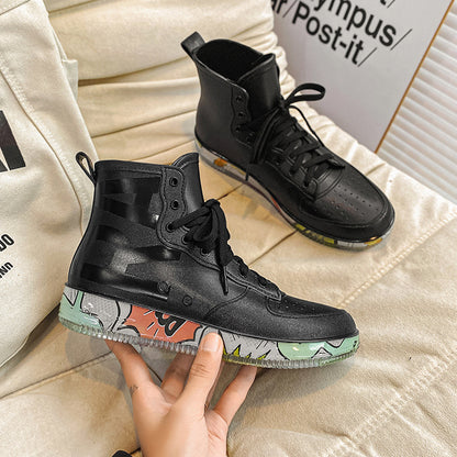 Rain boots couple versatile waterproof glue shoes