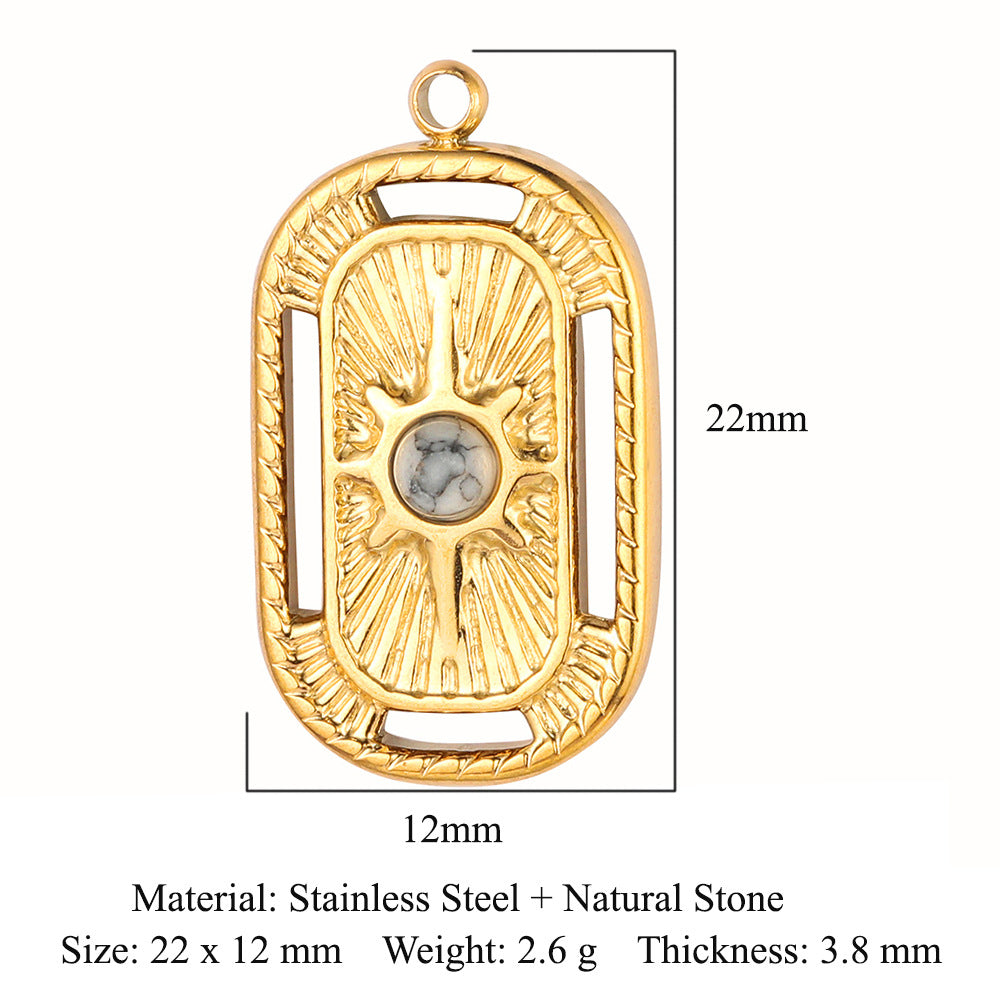 French diamond flower titanium steel pendant