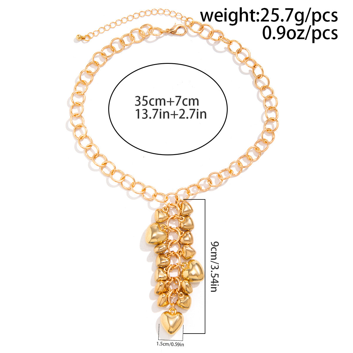 Temperament love fringed necklace