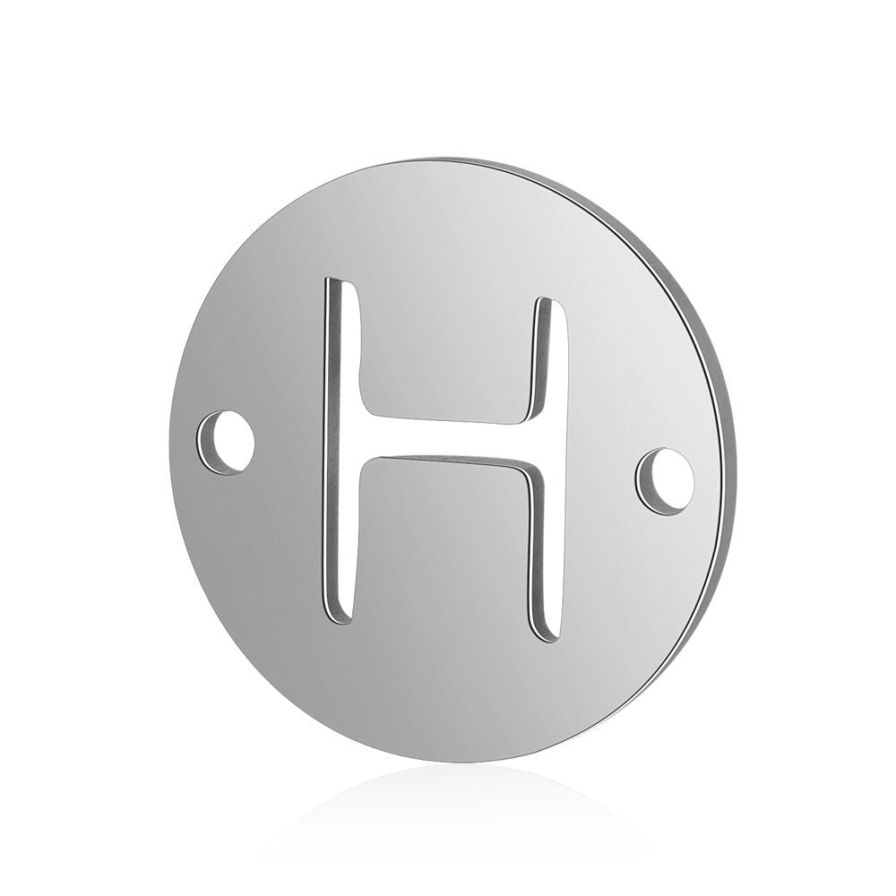 5 pcs/titanium steel English alphabet DIY pendant