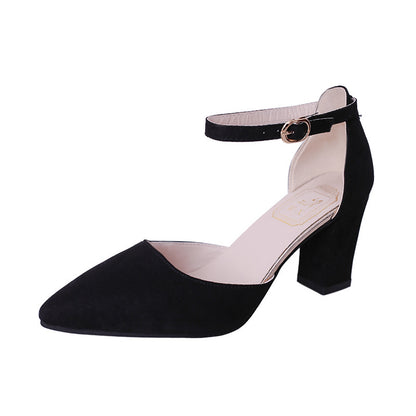 Thick heel women's single shoes wholesale