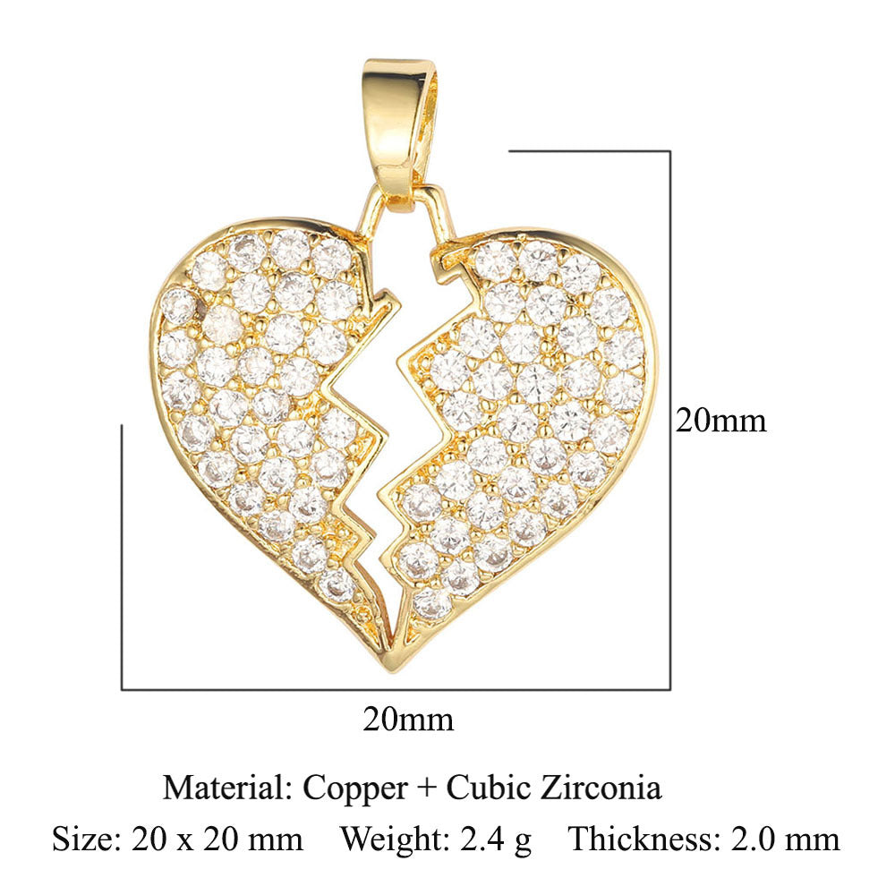 Copper micro-inlaid necklace melon seed clasp pendant