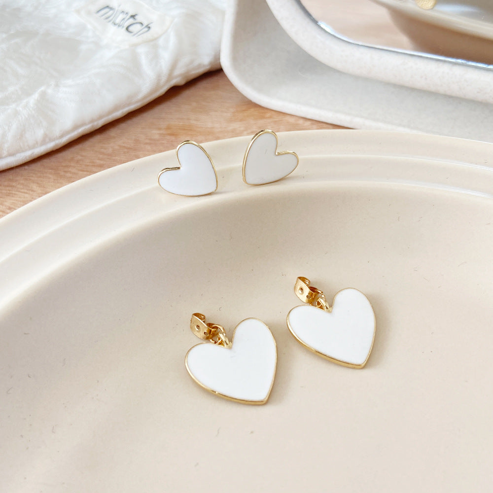 Double-Layer Oil Drop Heart Earrings