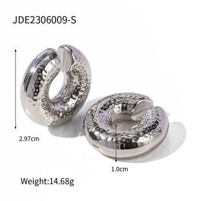Textured C-shaped ear clip jewelry