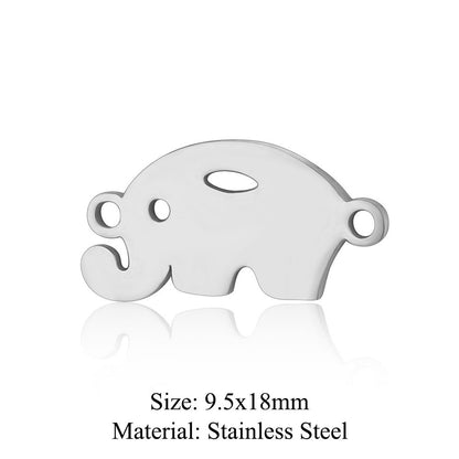 Colgante de acero de titanio con forma de elefante, lobo, tortuga, león y oso, 5 unidades por bolsa 