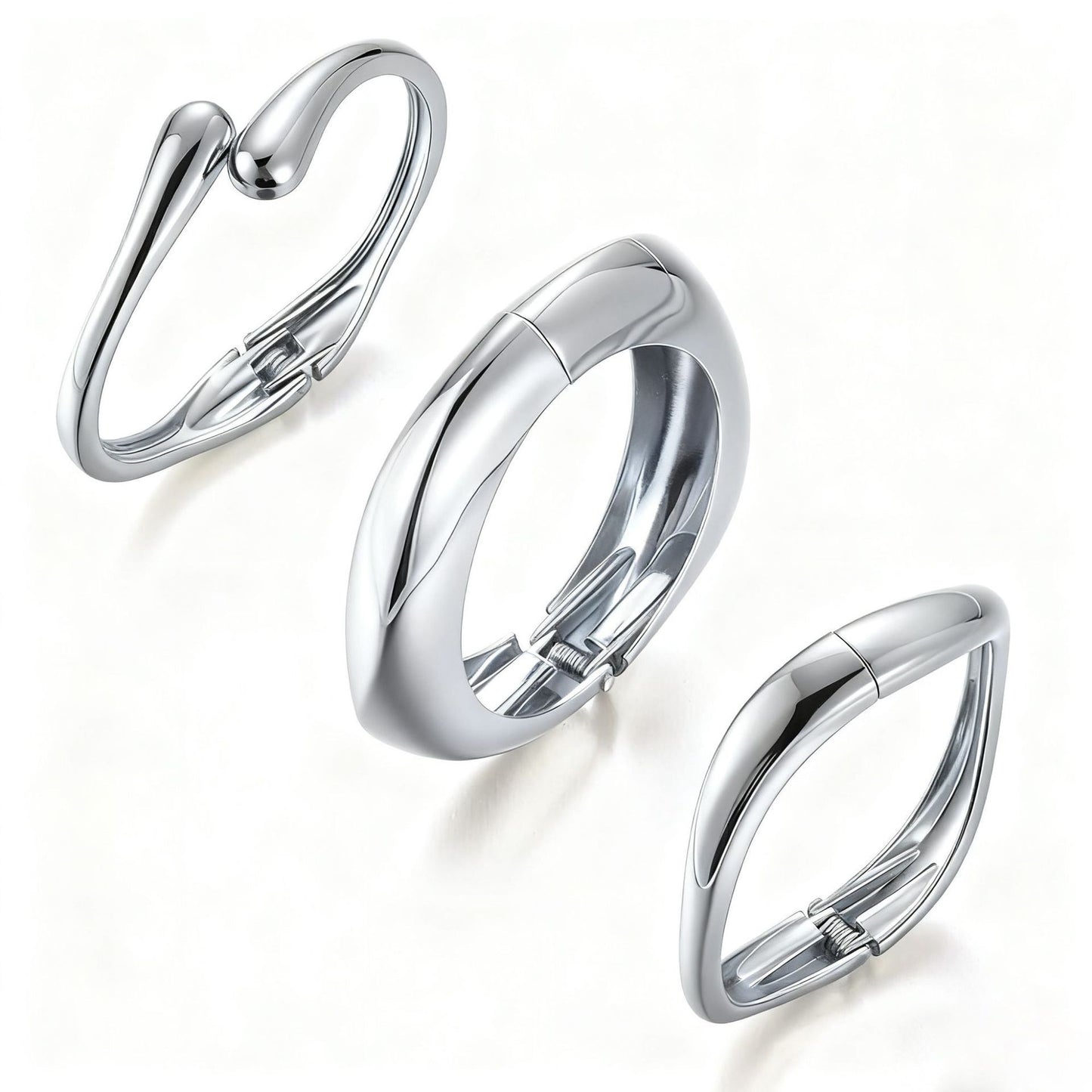 3-Piece Irregular Metal Bracelet Set