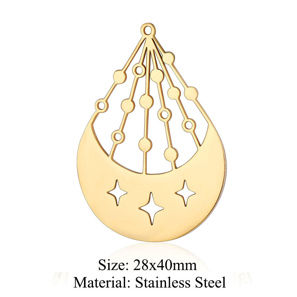 5 pcs/pack star moon titanium steel pendant planet DIY