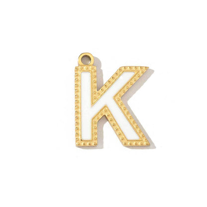 Colorful letter titanium steel necklace pendant