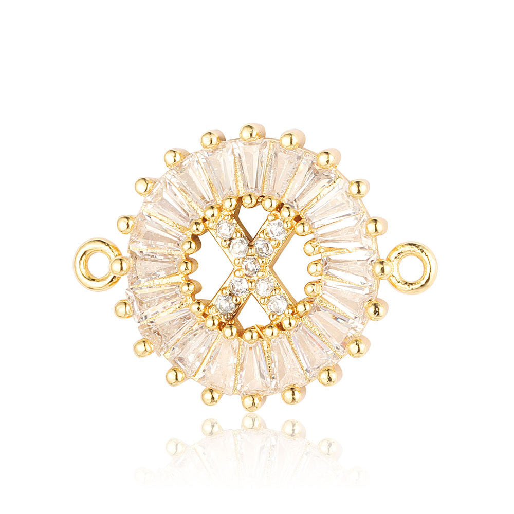 fashion 26 English letters copper zircon pendant