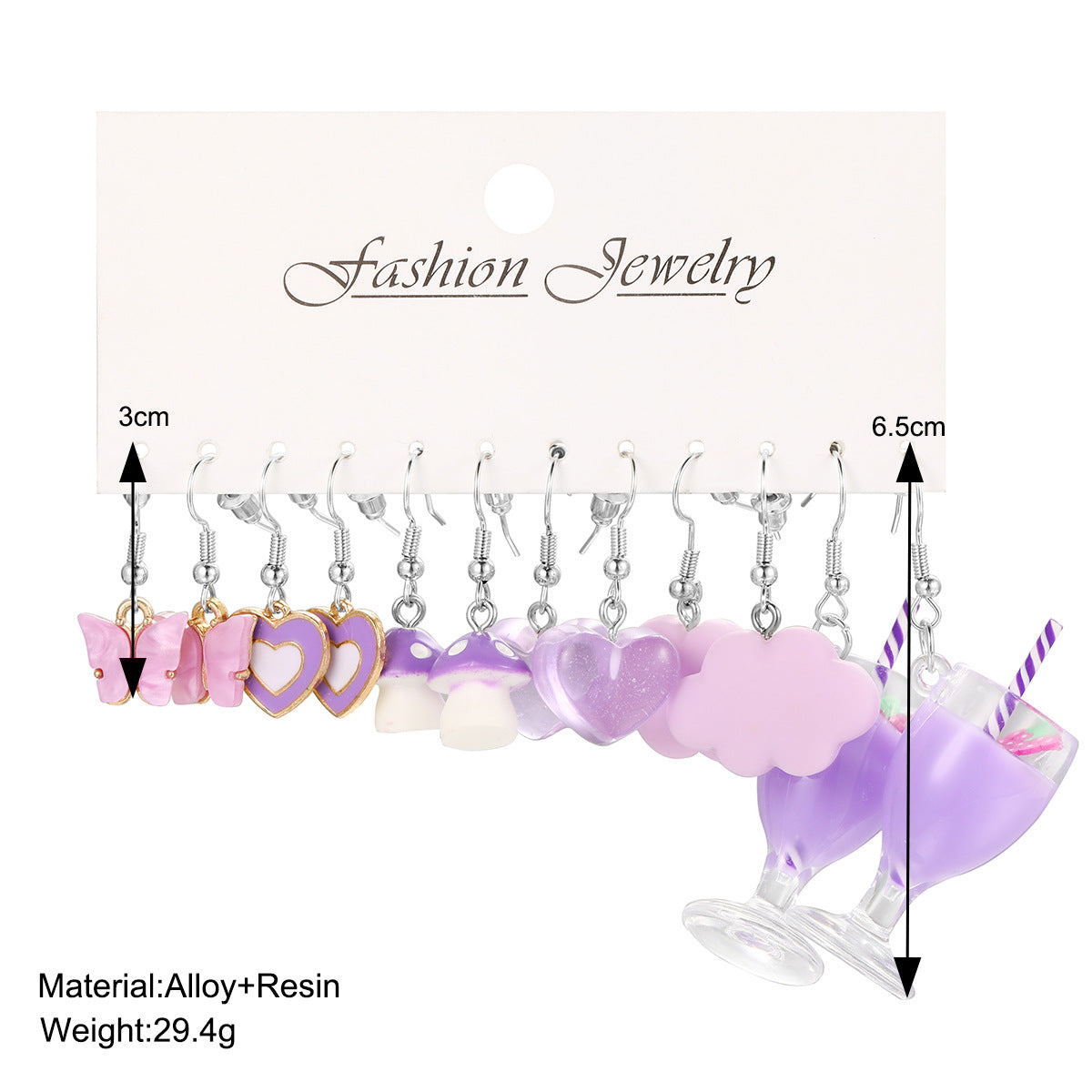 Cute Cartoon Resin Earring Set