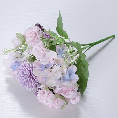 7 cachos de rosas adereços de flores artificiais buquê de crisântemo 