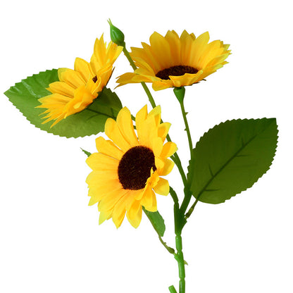 3 Sunflowers Simulation Flowers Silk Fabric Sun Bouquet