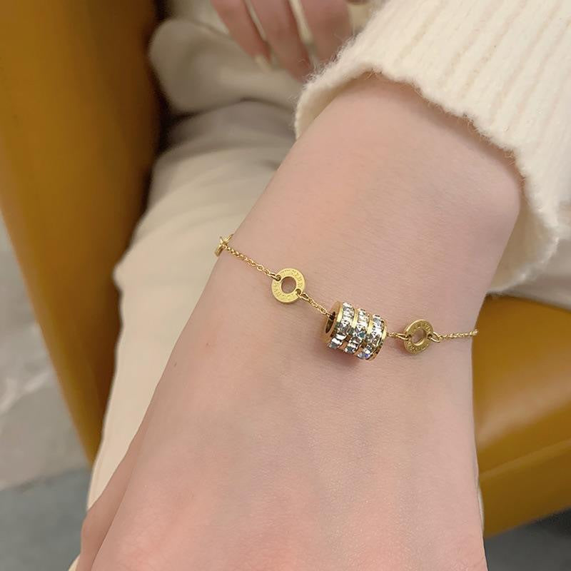 Women's Slim Titanium Steel Roman Numeral Bracelet