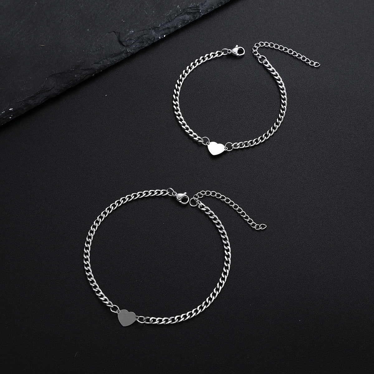 Stainless Steel Heart Couple Bracelet