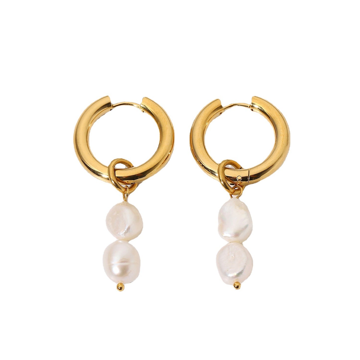 Double Freshwater Pearl Drop Earrings
