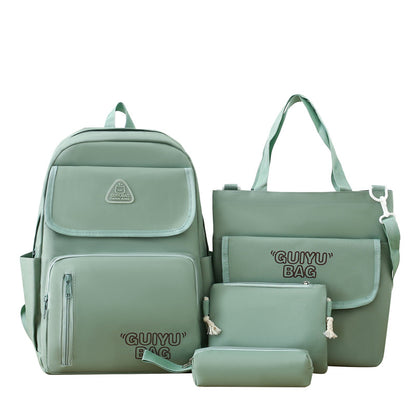 Fashionable solid color simple large capacity backpack