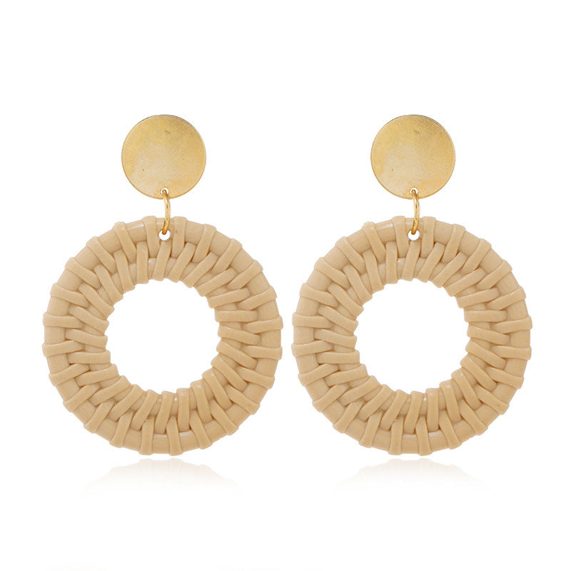 Double round love pentagram acrylic earrings