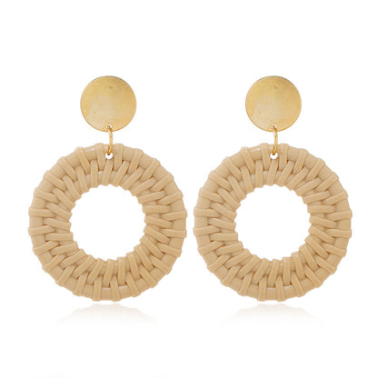 Double round love pentagram acrylic earrings