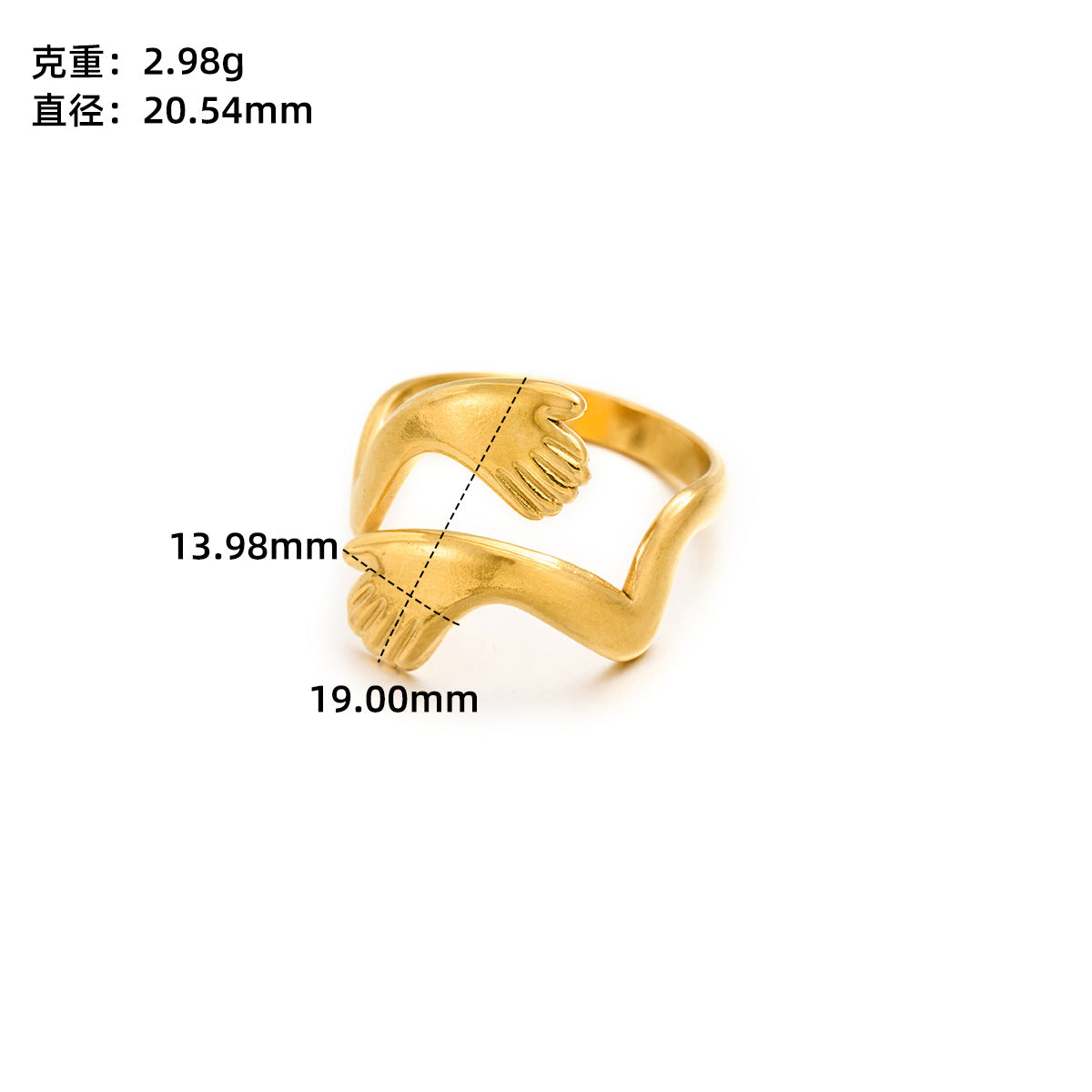 Stainless steel love open ring