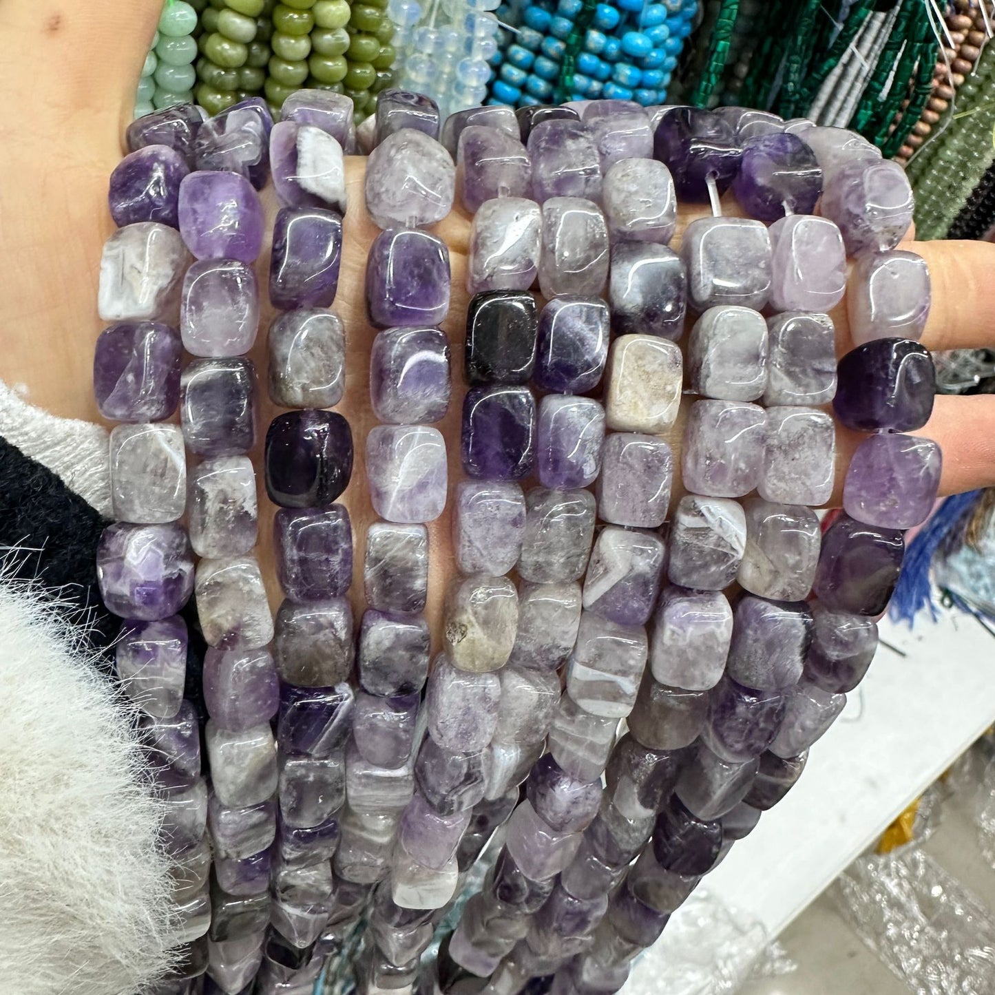 8*12mm natural stone lapis lazuli agate rounded square beads