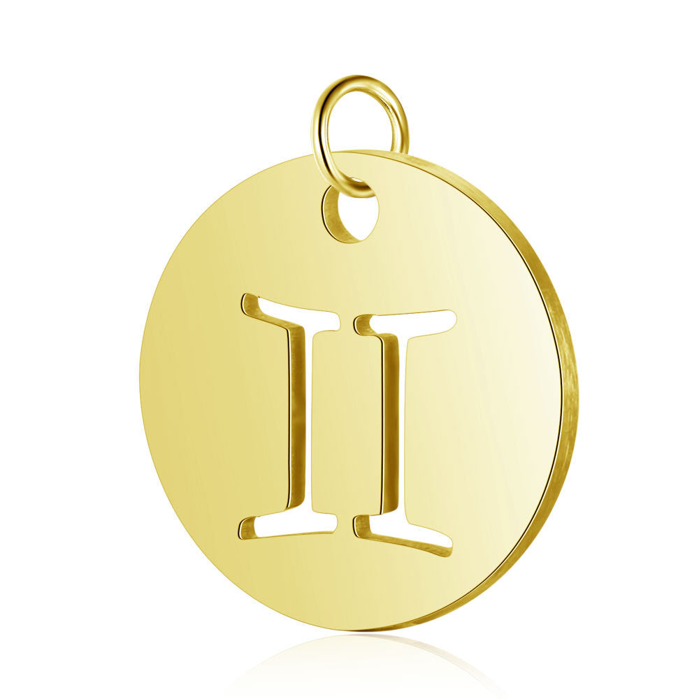 5 pcs/titanium steel twelve constellation jewelry pendant.