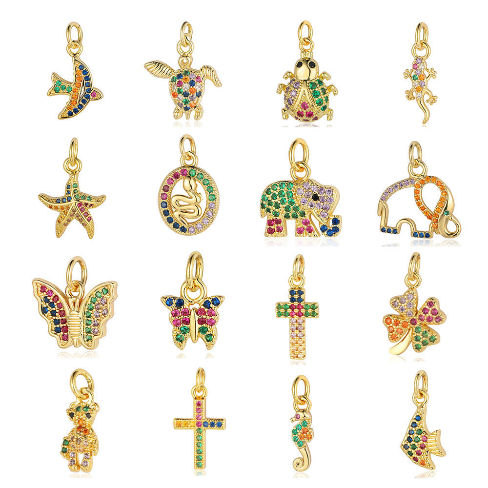 Butterfly Bee Elephant Copper Zircon Pendant