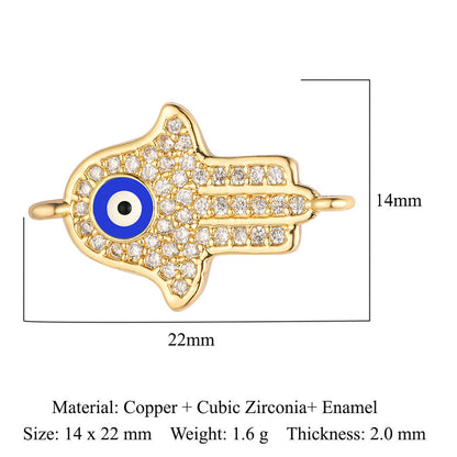 Double hole copper zircon jewelry bracelet connection accessories