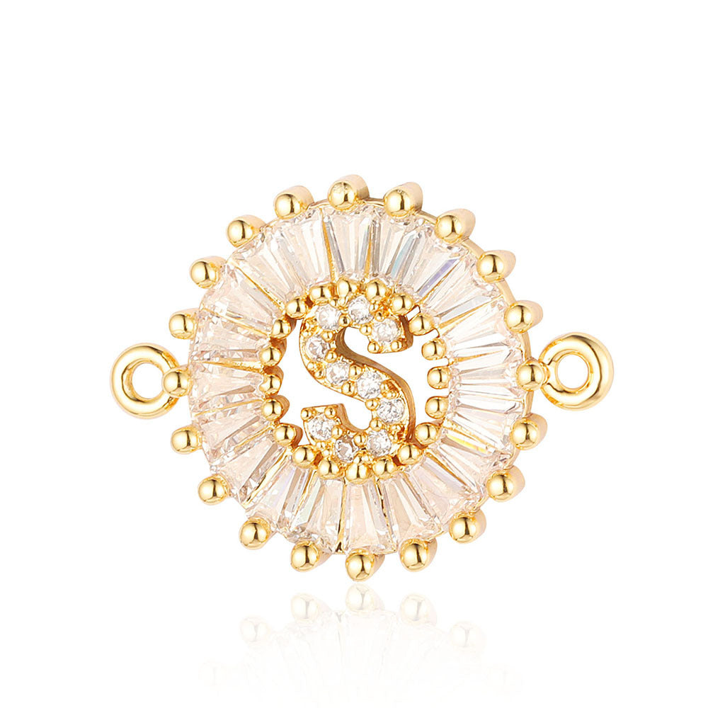 fashion 26 English letters copper zircon pendant