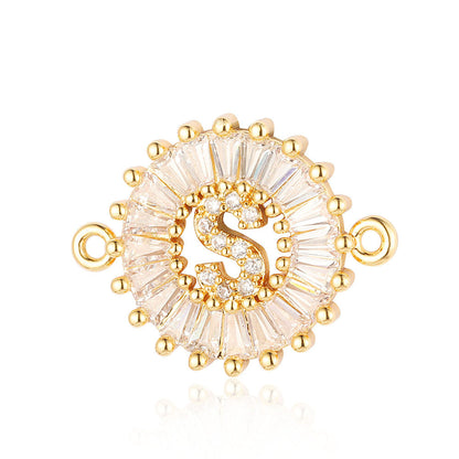 fashion 26 English letters copper zircon pendant