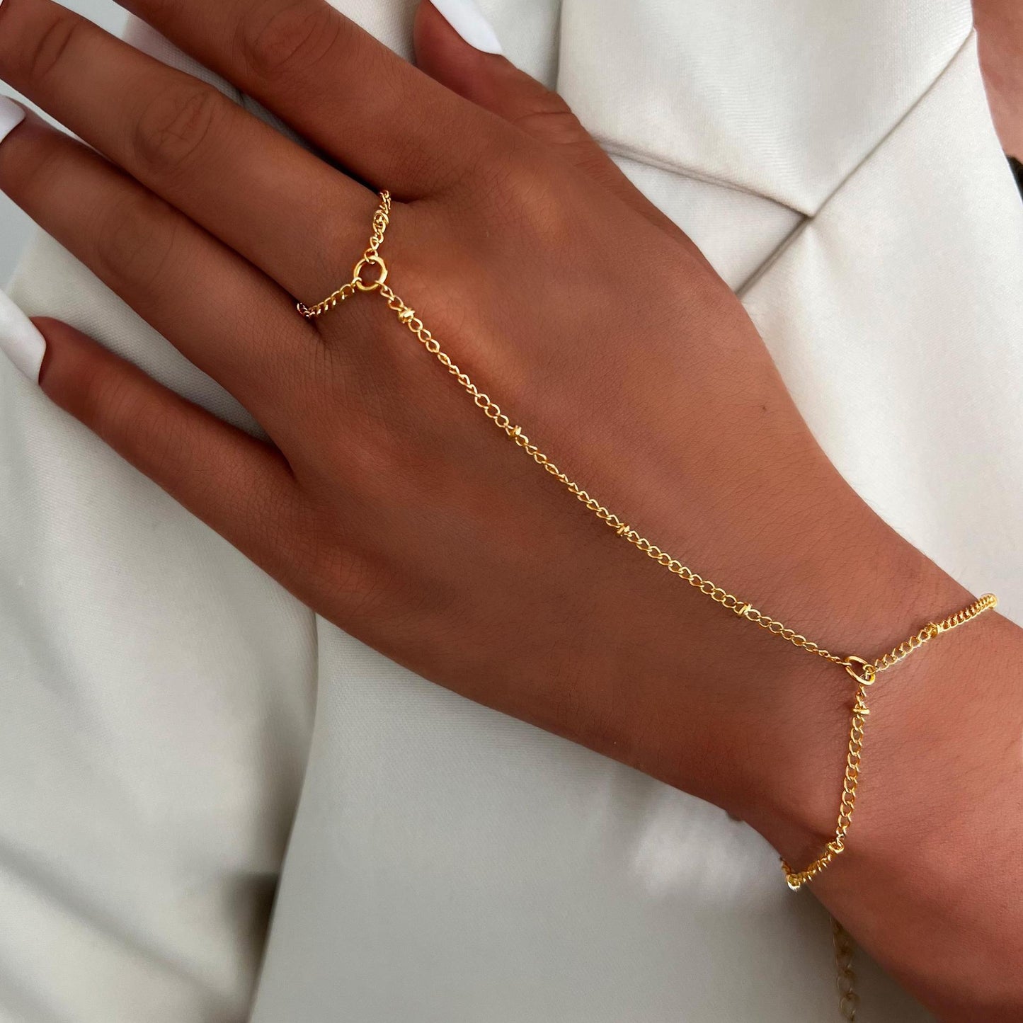 Minimalist Finger Chain Bracelet for Women