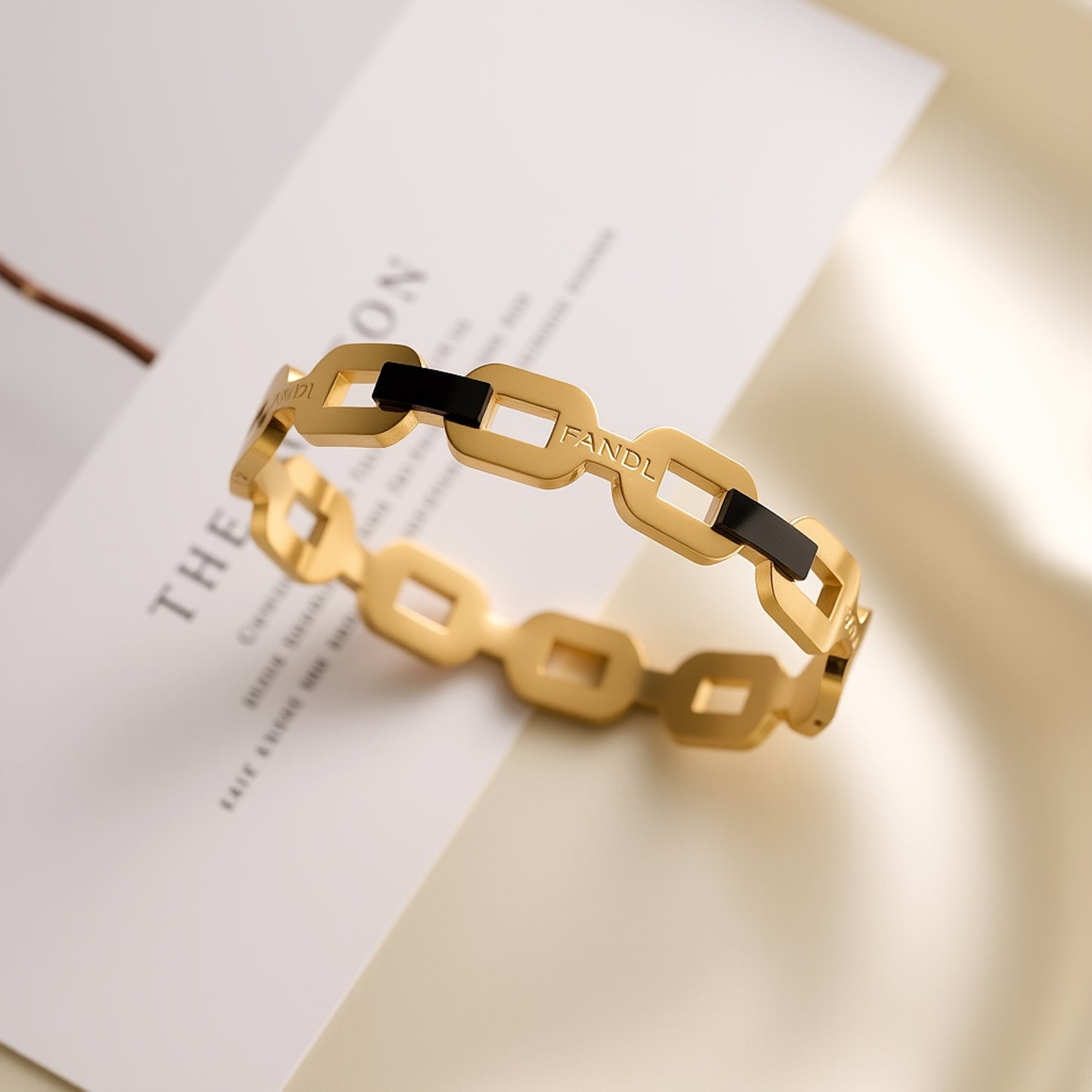 Titanium Steel Hollow Square Chain Bracelet