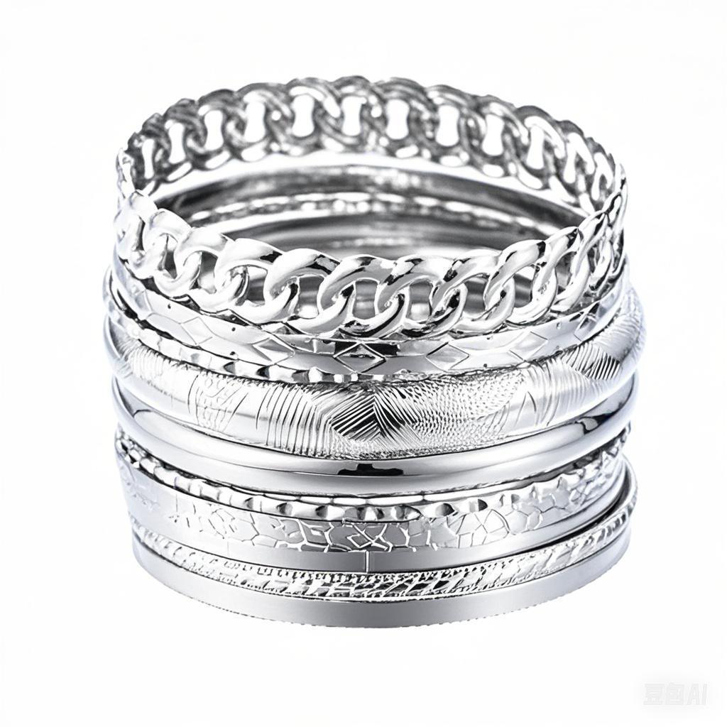 Stacked Wide Bracelet Set