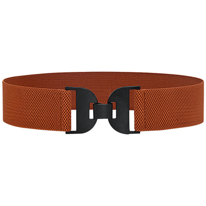 Elastic elastic pair buckle wide belt