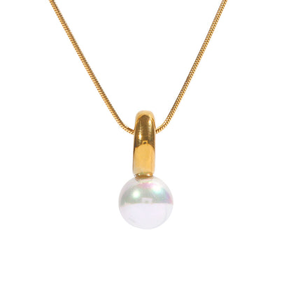 Gold plated pearl necklace