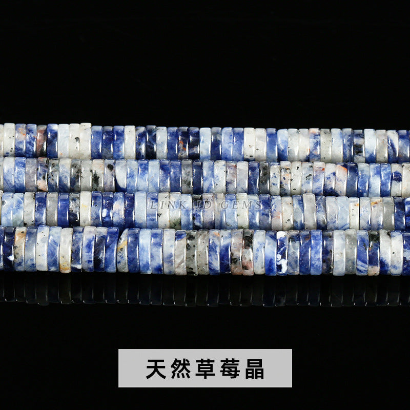 6 * 1 mm de cuentas sueltas espaciadoras en ángulo recto de piedra natural 