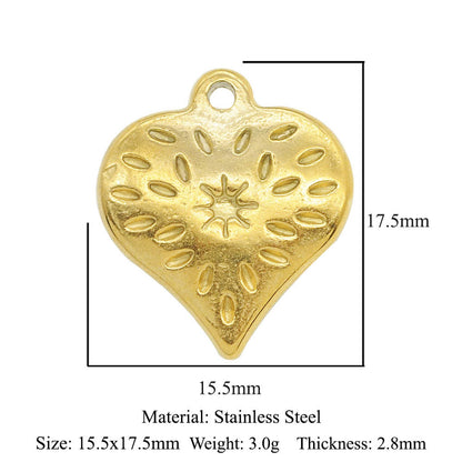 3pcs/pack Stainless steel geometric love sun pendant