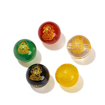 God of Wealth bronzing agate crystal loose beads