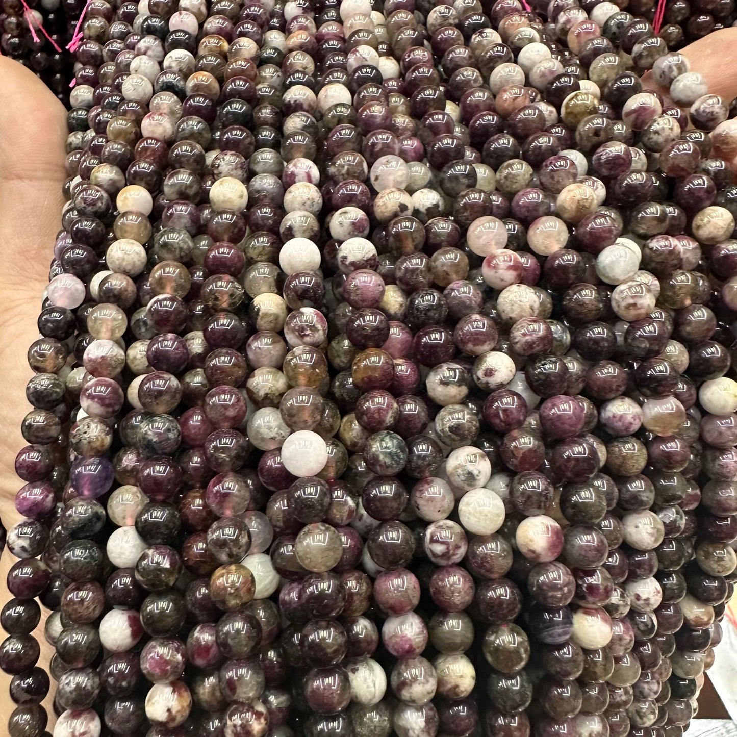 Cuentas de cristal de turmalina de flor de ciruelo natural de 4-12 mm 