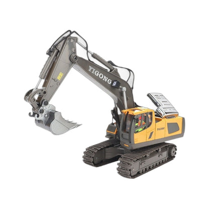 Alloy 11-Channel Remote Control Children's Toy Car Wireless Electric Simulation Excavator and Bulldozer Construction Vehicle Toy