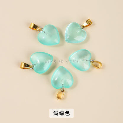 16Mm magic color glazed love-shaped glass pendant