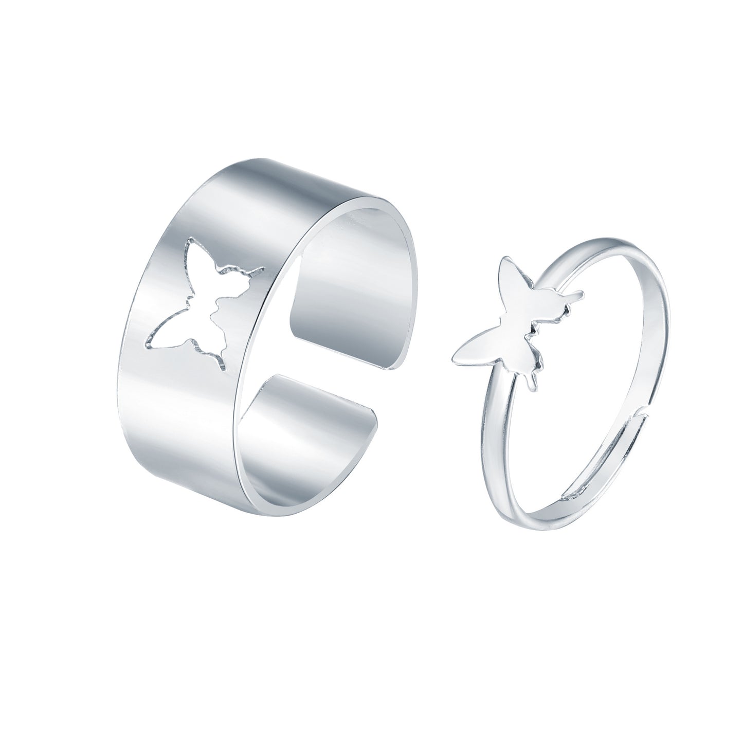 Butterfly Punk Couple Rings (2-Piece Set)