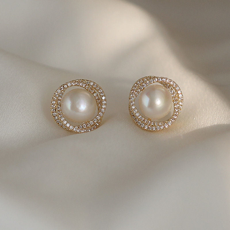 Earrings Vintage Pearl Stud Earrings