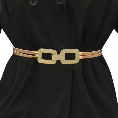 Gold Double Stretch Ladies Belt